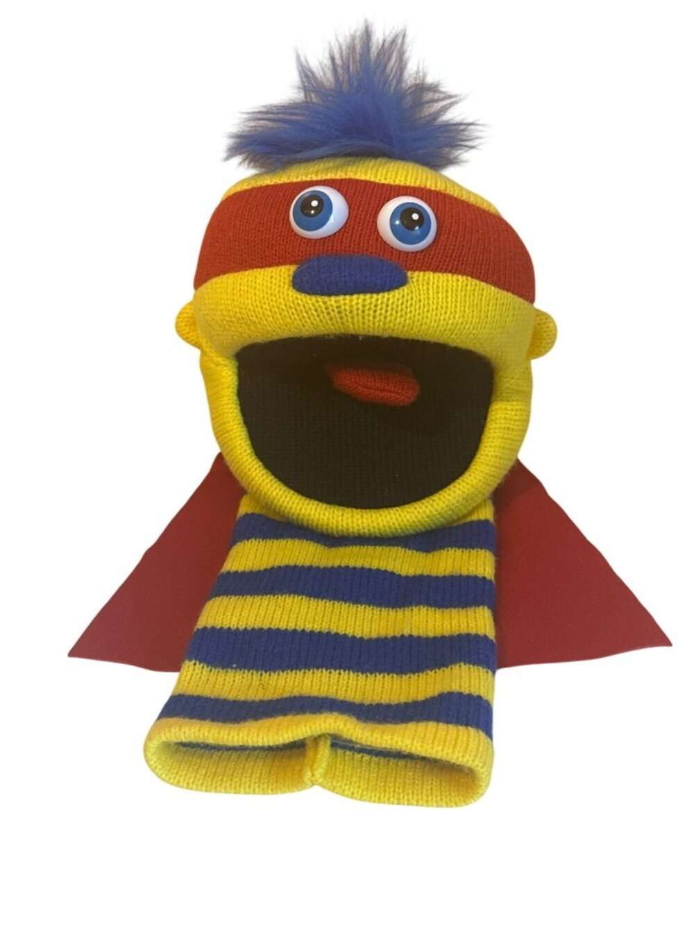Scokette Knit Monster Superhero The Puppet Company Hand Puppet Squeaker Striped